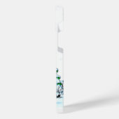 Vrolijk kerstfeest! Snowman met kat en puppy iPhone Hoesje (Linkerkant)