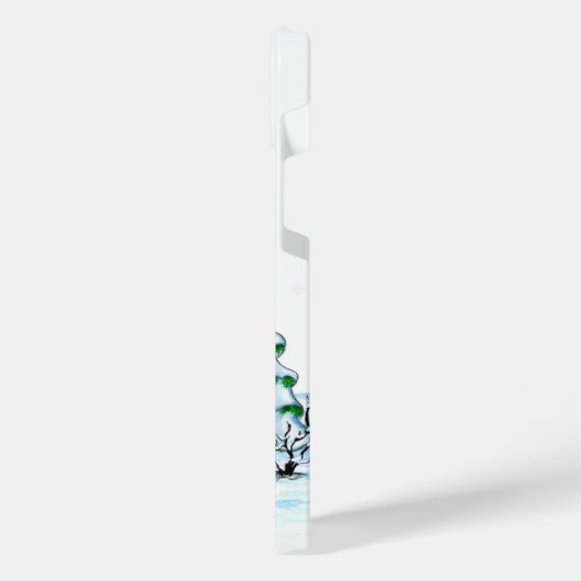 Vrolijk kerstfeest! Snowman met kat en puppy iPhone Hoesje (Linkerkant)