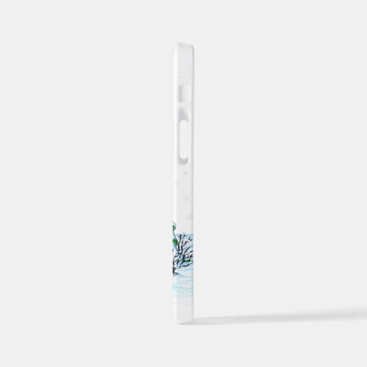 Vrolijk kerstfeest! Snowman met kat en puppy iPhone Hoesje (Linkerkant)