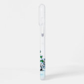 Vrolijk kerstfeest! Snowman met kat en puppy iPhone Hoesje (Linkerkant)