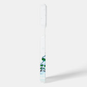 Vrolijk kerstfeest! Snowman met kat en puppy iPhone Hoesje (Rechterkant)