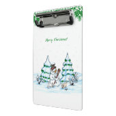 Vrolijk kerstfeest! Snowman met kat en puppy Mini Klembord (Angled2)