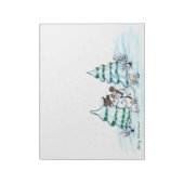 Vrolijk kerstfeest! Snowman met kat en puppy Notitieblok (Linkerzijde)