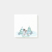 Vrolijk kerstfeest! Snowman met kat en puppy Post-it® Notes (Voorkant)