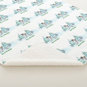 Vrolijk kerstfeest! Snowman met kat en puppy Sherpa Deken (3/4)