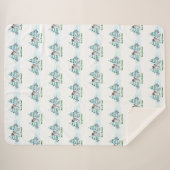 Vrolijk kerstfeest! Snowman met kat en puppy Sherpa Deken (Voorkant (horizontaal))