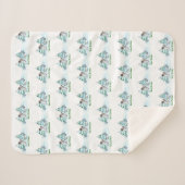 Vrolijk kerstfeest! Snowman met kat en puppy Sherpa Deken (Voorkant (horizontaal))