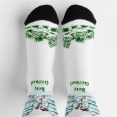 Vrolijk kerstfeest! Snowman met kat en puppy Sokken (Top)