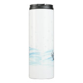 Vrolijk kerstfeest! Snowman met kat en puppy Thermosbeker (Achterkant)