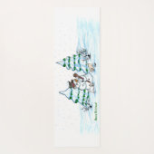 Vrolijk kerstfeest! Snowman met kat en puppy Yogamat (Achterkant)