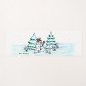 Vrolijk kerstfeest! Snowman met kat en puppy Yogamat (Voorkant (horizontaal))