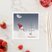 Vrolijk kerstfeest Snowman met ster Servet (Insitu)