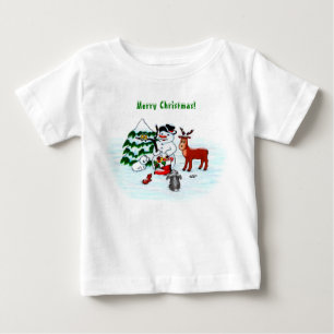 Vrolijk kerstfeest! Snowman met vrienden