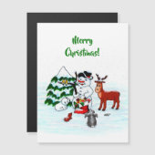Vrolijk kerstfeest! Snowman met vrienden (Voorkant / Achterkant)