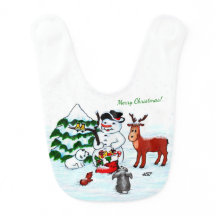 Vrolijk kerstfeest! Snowman met vrienden