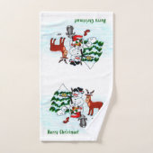 Vrolijk kerstfeest! Snowman met vrienden Bad Handdoek (Handdoek)