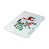Vrolijk kerstfeest! Snowman met vrienden Badmat (Gekanteld)