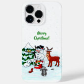 Vrolijk kerstfeest! Snowman met vrienden Case-Mate iPhone Case (Achterkant)