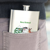 Vrolijk kerstfeest! Snowman met vrienden Flacon (Voorbeeld)