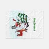Vrolijk kerstfeest! Snowman met vrienden Fleece Deken (Voorkant (Horizontaal))