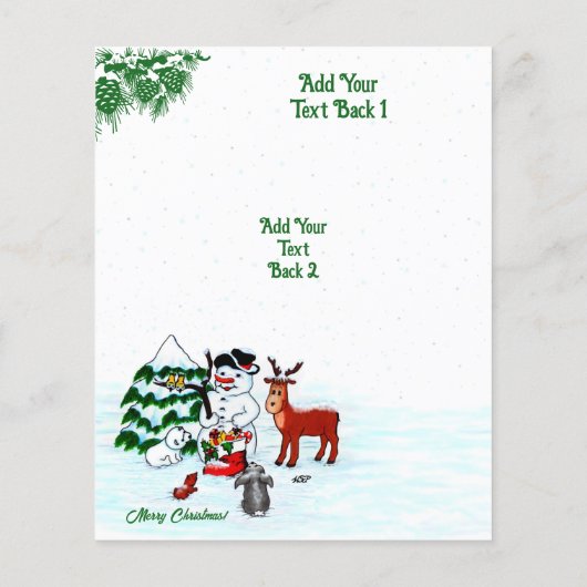 Vrolijk kerstfeest! Snowman met vrienden Flyer (Achterkant)