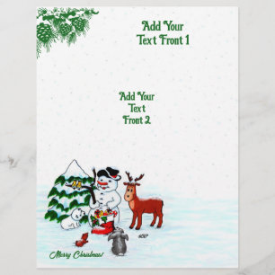 Vrolijk kerstfeest! Snowman met vrienden Flyer