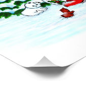 Vrolijk kerstfeest! Snowman met vrienden Foto Afdruk (Hoek)