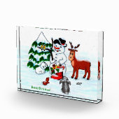 Vrolijk kerstfeest! Snowman met vrienden Fotoblokken (Rechts)