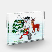 Vrolijk kerstfeest! Snowman met vrienden Fotoblokken (Links)