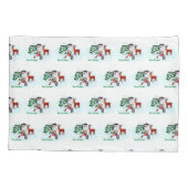 Vrolijk kerstfeest! Snowman met vrienden Kussensloop (Achterkant-Links)