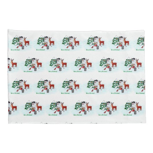 Vrolijk kerstfeest! Snowman met vrienden Kussensloop (Achterkant-Rechts)