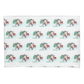 Vrolijk kerstfeest! Snowman met vrienden Kussensloop (Voorkant-Links)