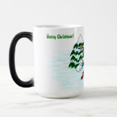 Vrolijk kerstfeest! Snowman met vrienden Magische Mok (Links)