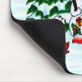 Vrolijk kerstfeest! Snowman met vrienden Muismat (Hoek)