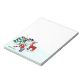 Vrolijk kerstfeest! Snowman met vrienden Notitieblok (Linkerzijde)