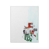 Vrolijk kerstfeest! Snowman met vrienden Notitieblok (Linkerzijde)