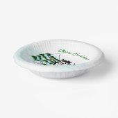 Vrolijk kerstfeest! Snowman met vrienden Papieren Kommen (Gebogen)