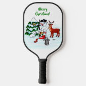 Vrolijk kerstfeest! Snowman met vrienden Pickleball Paddle (Achterkant)