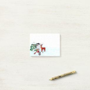 Vrolijk kerstfeest! Snowman met vrienden Post-it® Notes