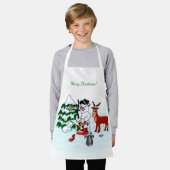 Vrolijk kerstfeest! Snowman met vrienden Schort (Gedragen)