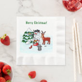 Vrolijk kerstfeest! Snowman met vrienden Servet (Insitu)