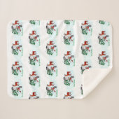 Vrolijk kerstfeest! Snowman met vrienden Sherpa Deken (Voorkant (horizontaal))