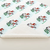 Vrolijk kerstfeest! Snowman met vrienden Sherpa Deken (3/4)