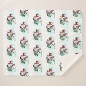 Vrolijk kerstfeest! Snowman met vrienden Sherpa Deken (Voorkant (horizontaal))