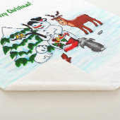 Vrolijk kerstfeest! Snowman met vrienden Sherpa Deken (3/4)