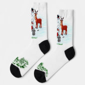 Vrolijk kerstfeest! Snowman met vrienden Sokken (Links)