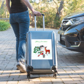 Vrolijk kerstfeest! Snowman met vrienden Sticker (Koffer Insitu)