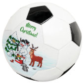 Vrolijk kerstfeest! Snowman met vrienden Voetbal (Drie kwart)