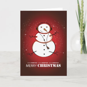 Vrolijk Kerstfeest Snowman Muziek Feestdagen Kaart