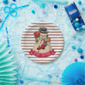 Vrolijk kerstfeest - Snowman Paper Bord (Feest)